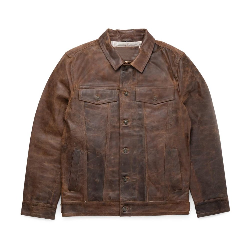 Bashwood Handmade Brown Vintage Leather Bomber Jacket